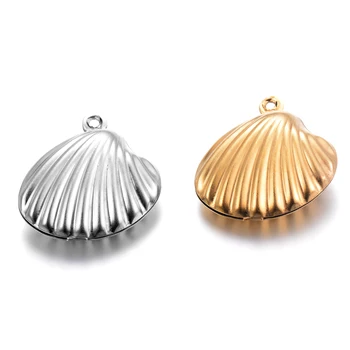 

10 pcs Stainless Steel Sea Shell Charm Jewelry Making for Bracelet Small Sea Animal Pendant DIY Findings,Gold and Silver Tone