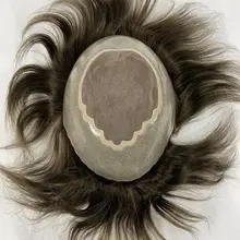 Apollo fine mono с кожей человеческие накладные волосы заменить Мужские t системы для мужской парик человеческие накладные волосы