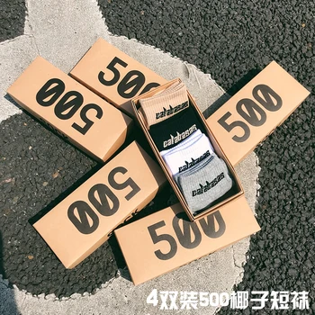 

4 Pairs/Box 350 Letter Printing Socks Street Skateboard Men Women Motion Stocking Hip-hop Personality Casual Socks Fashion Femme