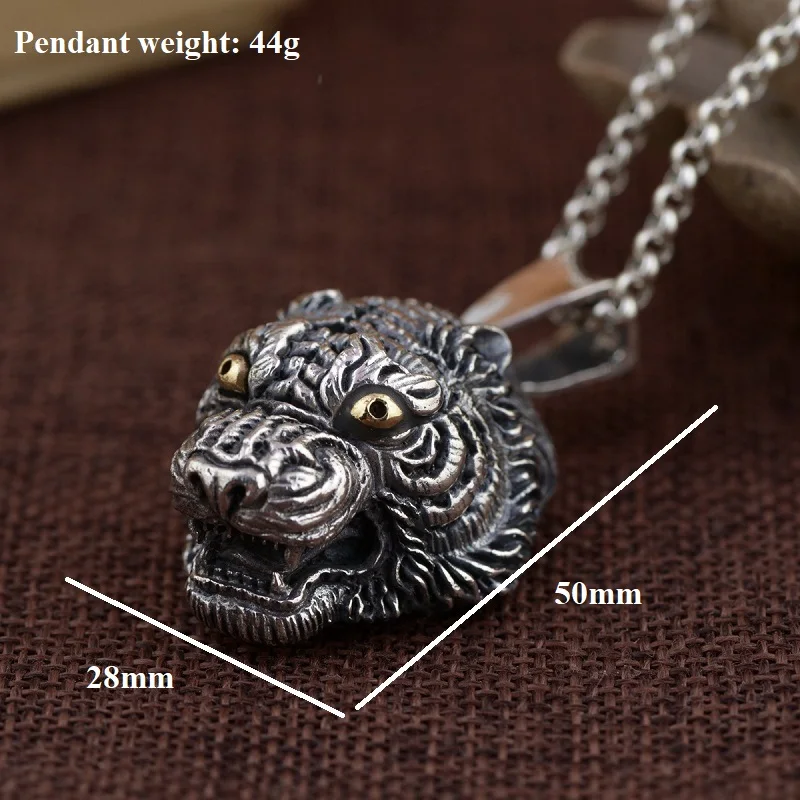 Details about   New Rhodium Plated 925 Sterling Silver Caricature Tiger Head Charm Pendant 