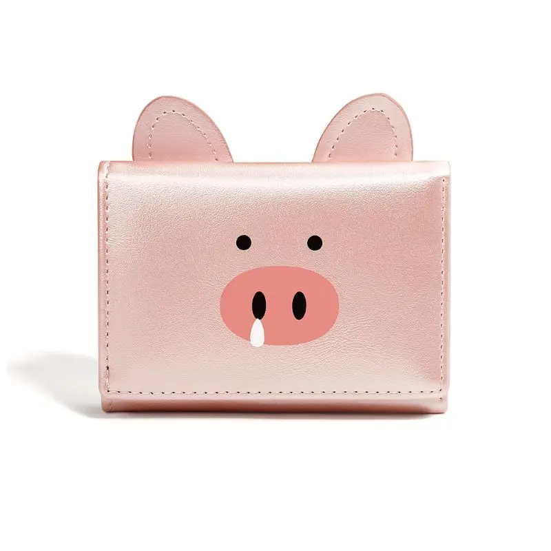 pink Голограмма с мультипликационным рисунком держатель короткий кошелек Органайзер карманный маленький мешок для монет - Color: pink