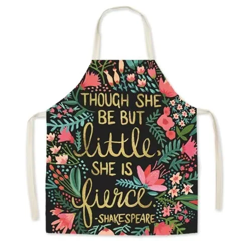 

High Quality Green Leaf Anti-greasy Kitchen Aprons for Cooking Adult Bibs Sleeveless Cotton Linen Aprons P6