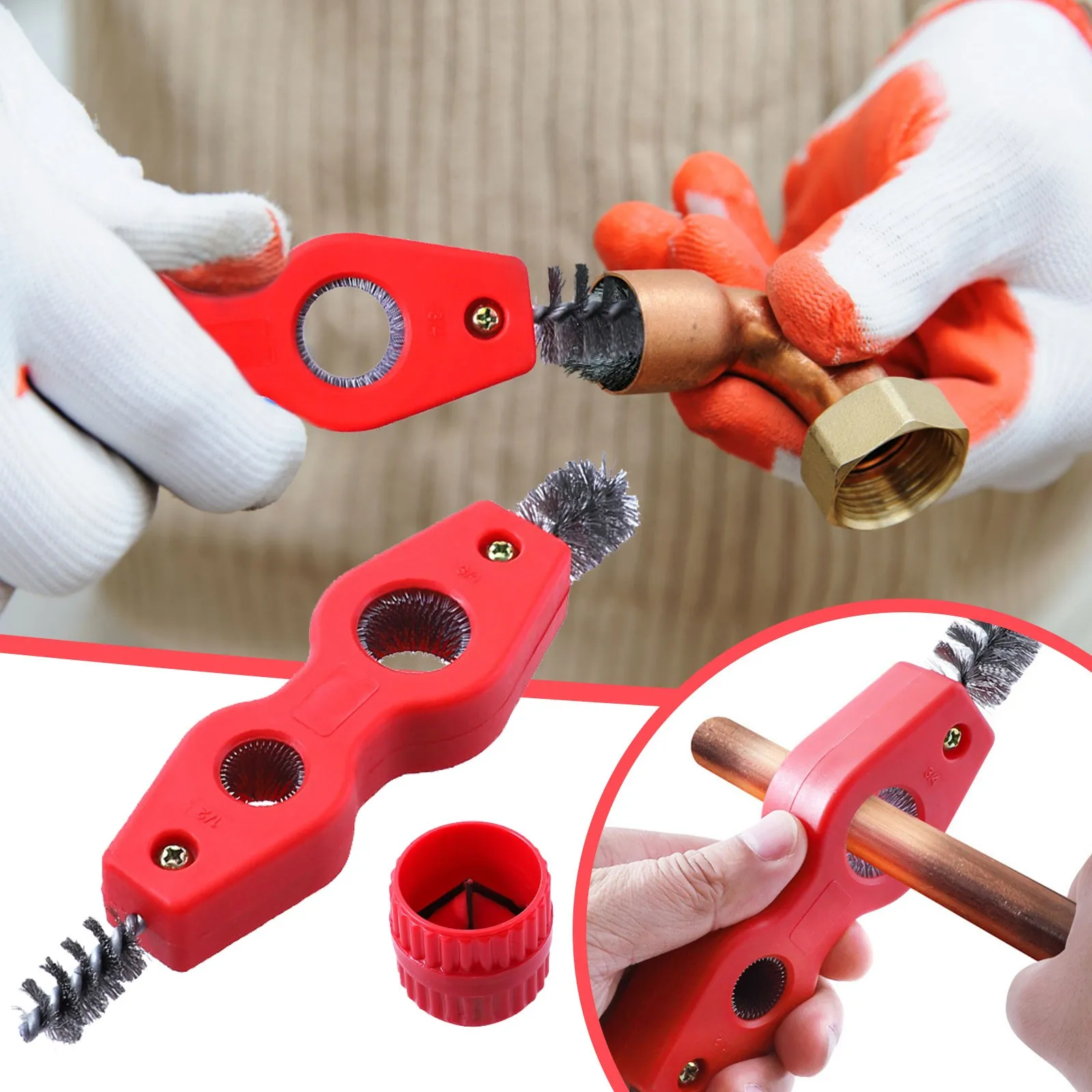 Copper Pipe Cleaner And Reamer Set Deburring Brush For Pvc Ppr Copper