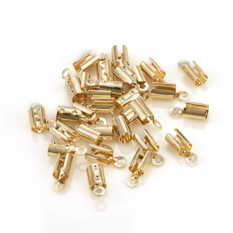 2000pcs Brass Folding Crimp Cord Ends jewelry making accessories