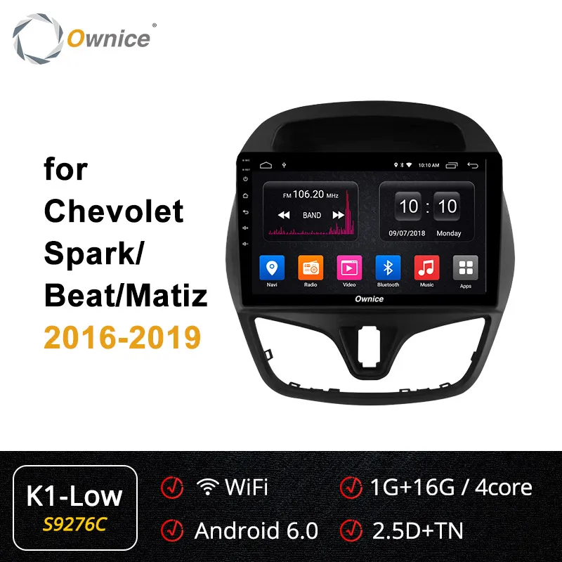 Ownice 360 панорама Android 9,0 радио для chevy Chevrolet Spark Beat Daewoo Martiz K3 K5 K6 4G LET DSP SPDIF - Цвет: S9276 K1 LOW