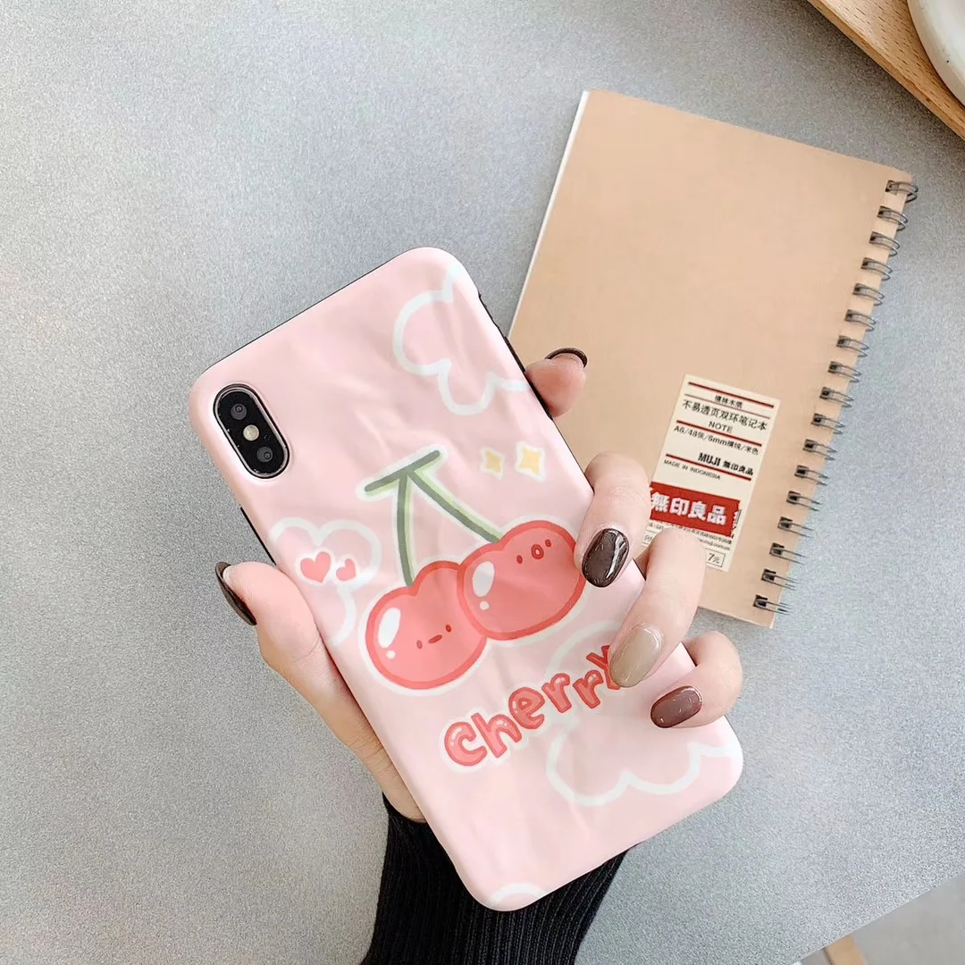 Модный чехол для телефона Фрукты Вишня для Apple iPhone XS MAX XR Fundas милый розовый чехол для iPhone X 8 7 6S 6 Plus Coque Capa