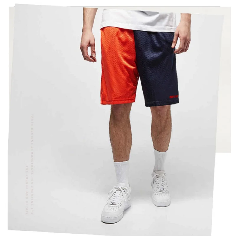 Спортивные шорты баскетбольные спортивные шорты Для мужчин сетка свободные короткие шорты для бега хип-хоп контраст Цвет тренировка, теннис шорты, мужские шорты для спортзала