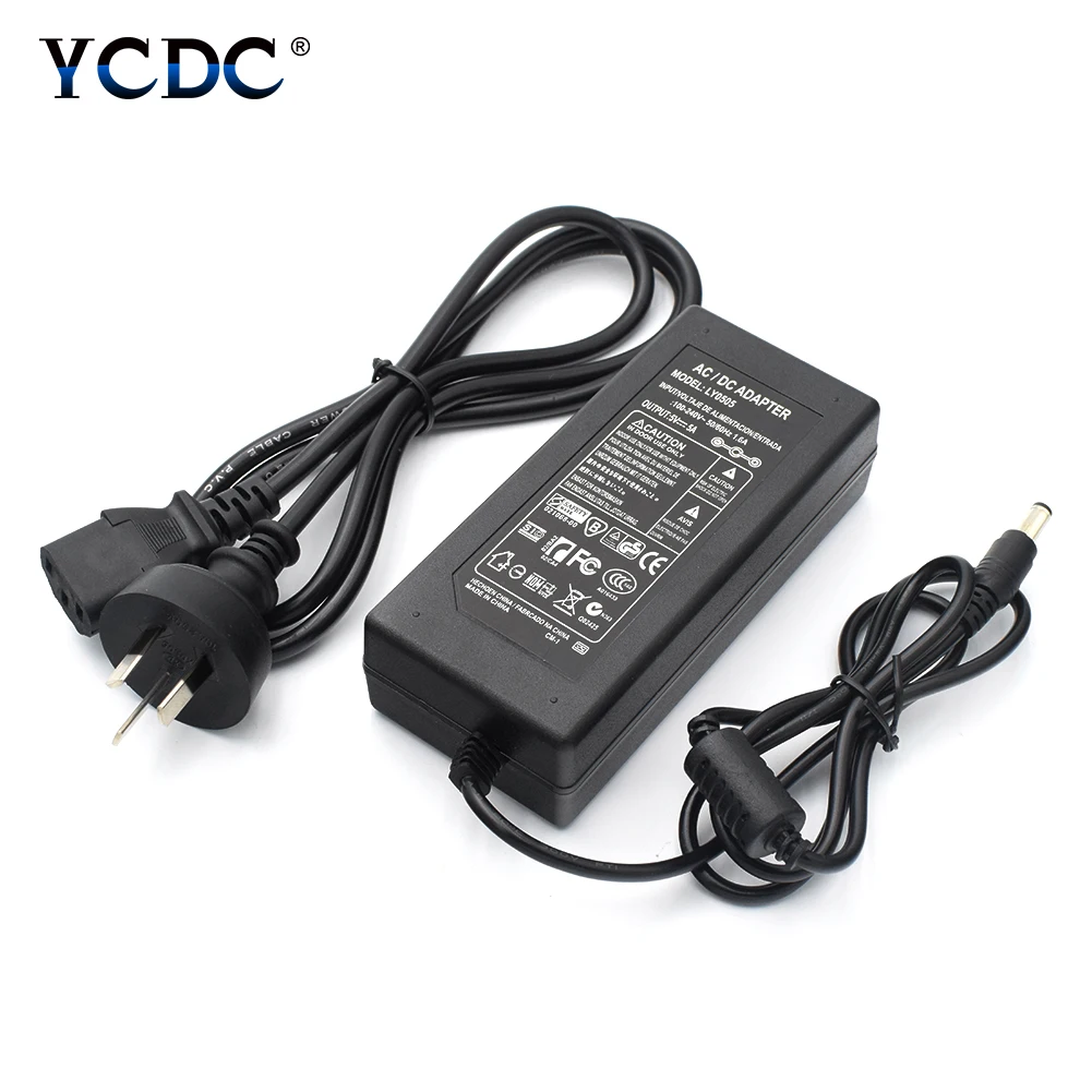 DC 5V 5A Max 25 Вт Питание адаптер EU/US/UK/AU разъем Черный Зарядное устройство стабильный Мощность Поддержка для Светодиодный полоски CCTV Камера CD-плеер