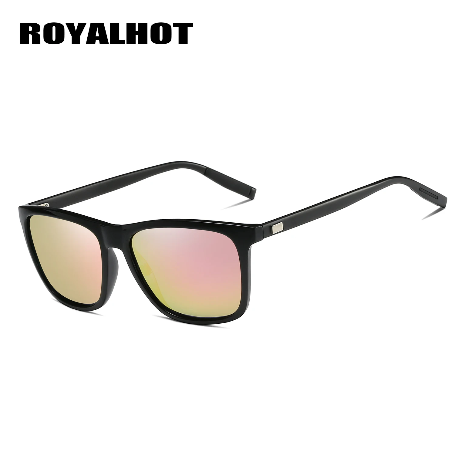 RoyalHot, мужские, женские, поляризационные, квадратные, алюминиево-магниевая оправа, солнцезащитные очки, для вождения, солнцезащитные очки, очки, Oculos masculino, мужские, 90083 - Цвет линз: Pink