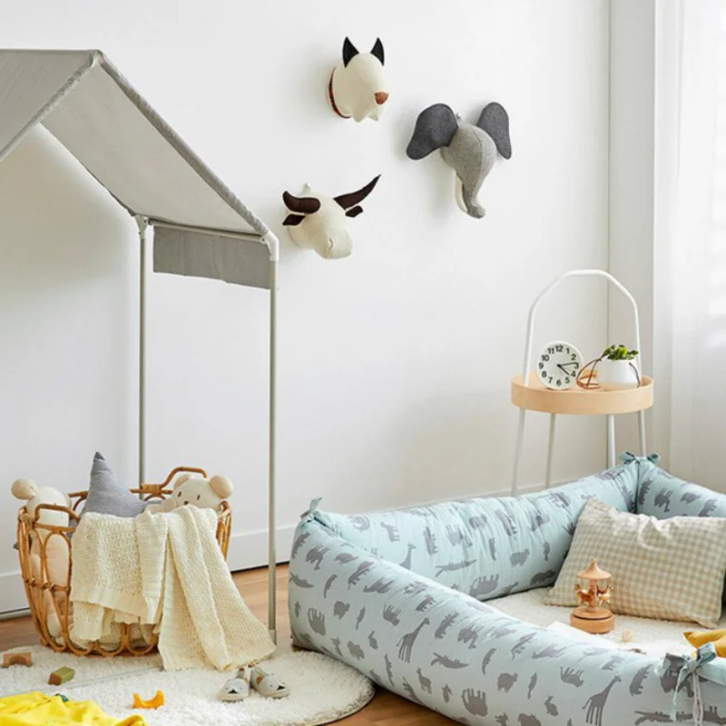 Скандинавские 3D настенные украшения в виде головы животного, набивной слон, голова лошади, настенные подвески, Современный домашний декор, подвеска для детской спальни