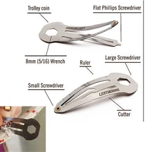 Анти-волк многофункциональный зажим для волос из нержавеющей стали пружинная сталь Открытый самообороны первой помощи инструмент