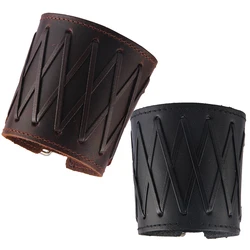 Men Medieval Gauntlet Cuff Arm Wrist Protector Bracer Arm Guards with Adjustable Strap, Two Color Available