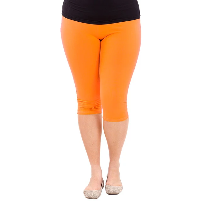 Hot Women Leggings Workout Plus size Leggings Cotton Elastic Waist Casual Solid Spring Summer Modal Leggings Stretch Pants Cheap Orange