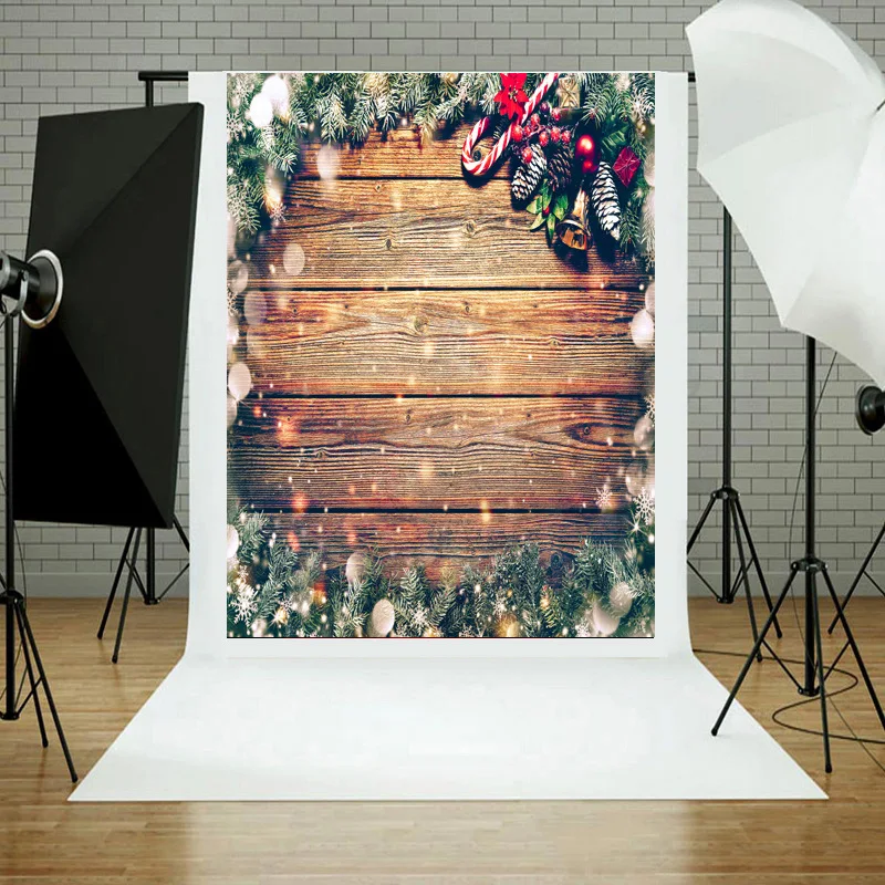 Newborn Photography Accessories 210x150cm Christmas Studio 3D Wooden Floor Photography Background Cloth Festival Venue Layout