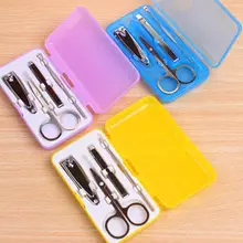 4 шт./компл. пластиковая коробка из нержавеющей стали около 40 г маникюрный набор инструментов для дома маникюр, отделка бровей, чистые уши