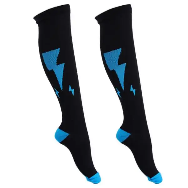 Blue M S Женские фитнес беговые походные ноги колено для ног Компрессионные носки Длинные чулки - Цвет: Blue M S