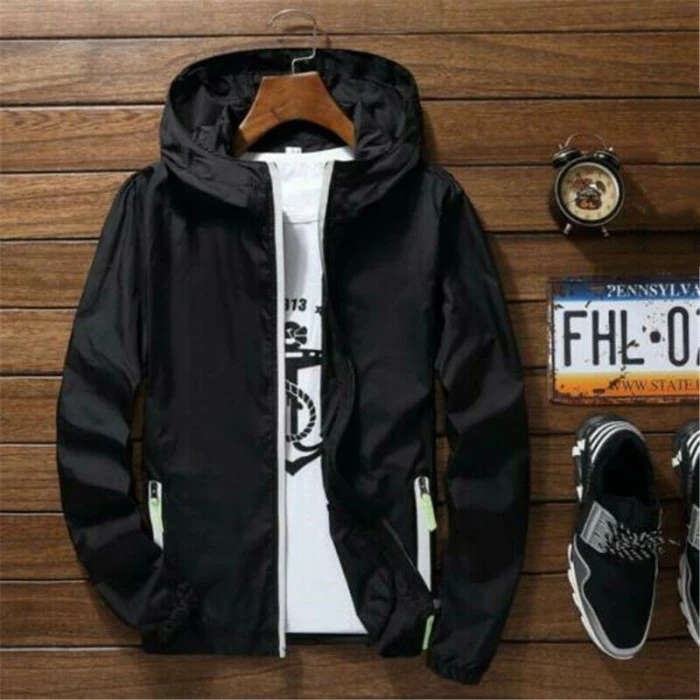 Men Waterproof Wind Breaker Coat Zipper Hoodie Jacket Quick Drying Sport Outwear -MX8