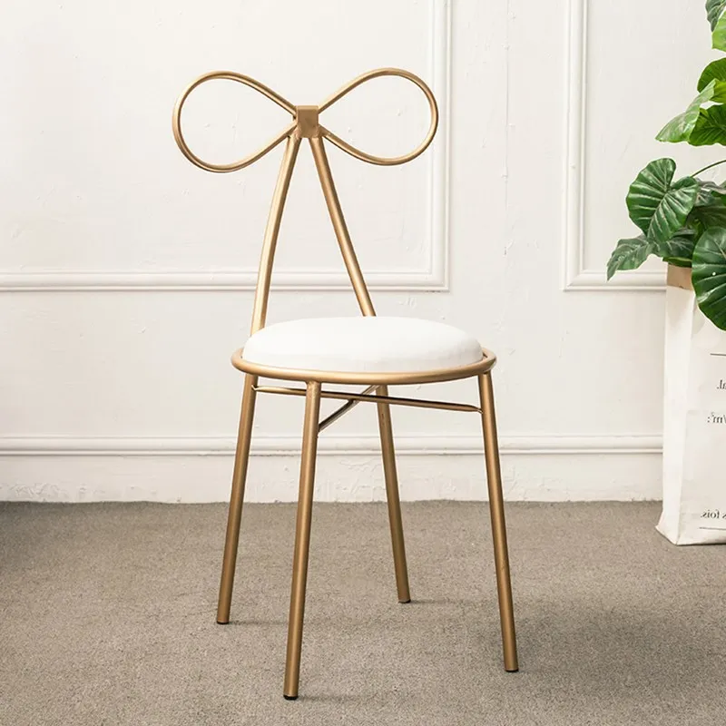 Скандинавские железные повседневные стулья с бантом на спине, современный обеденный стул для кафе, ресторана, конференц-зала, бархатные обеденные стулья