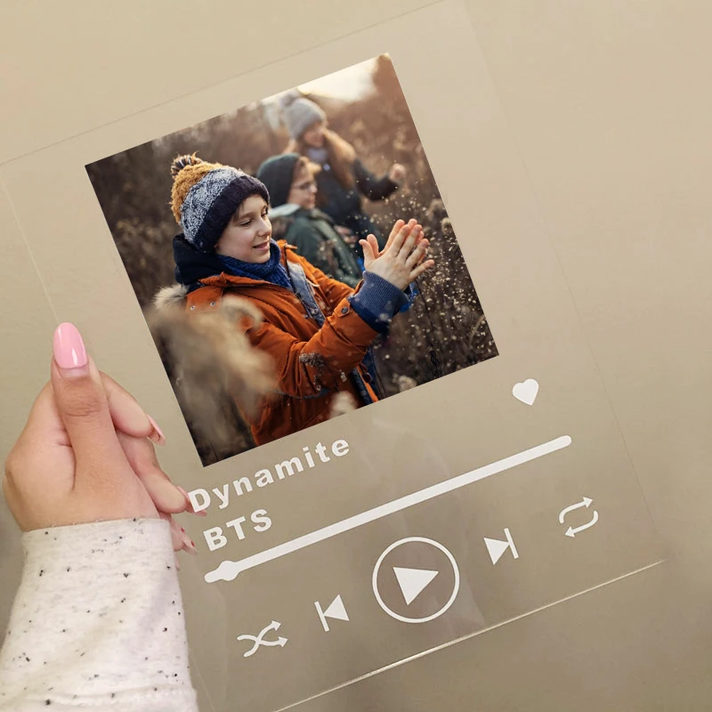 Custom Spotify Code Acrylic Transparent Music Board Personalized Photo Frame Style Wedding Anniversary Valentine's Day Gift