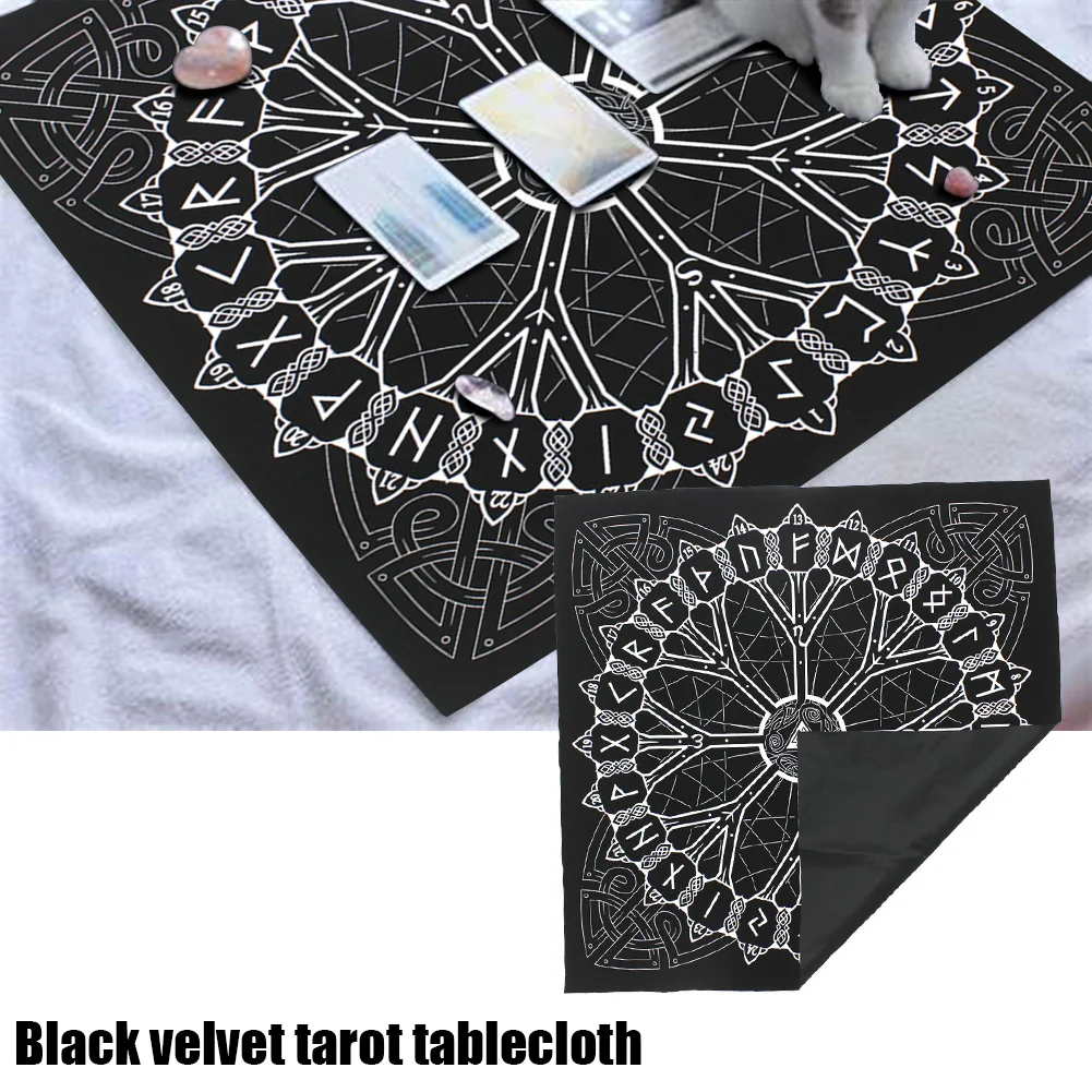 Desktop Flannel Cover Astrology Professional Playing Cards Divination Entertainment Altar Board Game Tarot Tablecloth 49x49cm