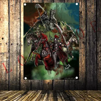 

Large Tattoo Heavy Metal Music Rock Band Flag Cloth Banners Wall paintings Retro Poster Mural Music Party Background Decor