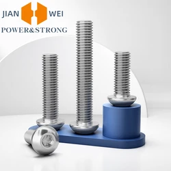10/5/2/1pcs M6 M8 M10 M12 M16 304 A2 Stainless Steel ISO7380 Hexagon Hex Socket Head Button Allen Bolt Screw