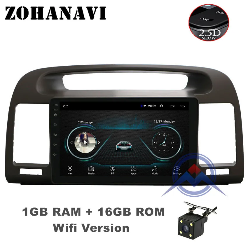 ZOHANAVI 2.5D Android 9,0 автомобильный DVD gps навигатор для Toyota Camry V30 XV30 2002-2006 автомобильный стерео радио головное устройство встроенный wifi - Цвет: Radio Camera 1G 16G