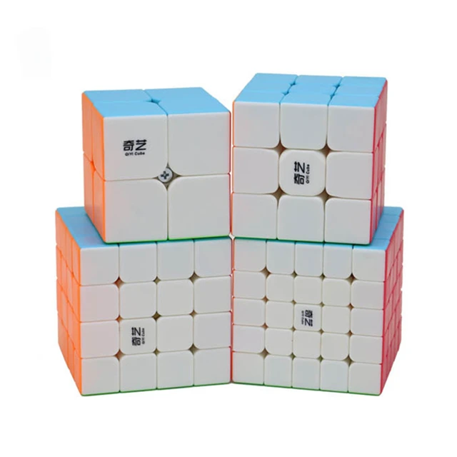 Cubo Mágico Qiyi Kit 4 Peças - Speed 2x2, 3x3, 4x4 e 5x5