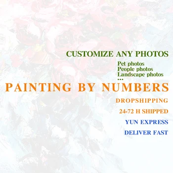 

Photo Customized Painting By Numbers Photo Custom DIY Oil Paint Picture Drawing Canvas Portrait Family Children Pets Photo