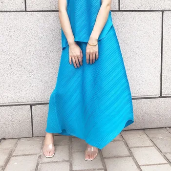 

SuperAen Fashion Women Skirt 2019 Summer Europe Wild Casual Ladies Skirts Solid Color Elastic Waist Europe Skirts Female