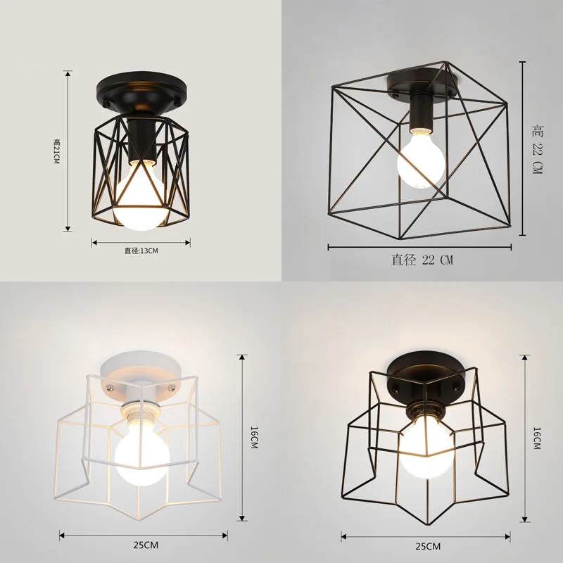 

American-Style Ceiling Hallway Corridor Entrance Balcony Foyer Entrance Creative Cool Iron Art Retro Industrial-Style Lamps