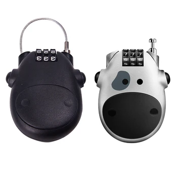 

Mini Mechanical Password Padlock Telescopic Rope Combination Locks Luggage Password Padlock Cow Digit Anti-theft Lock
