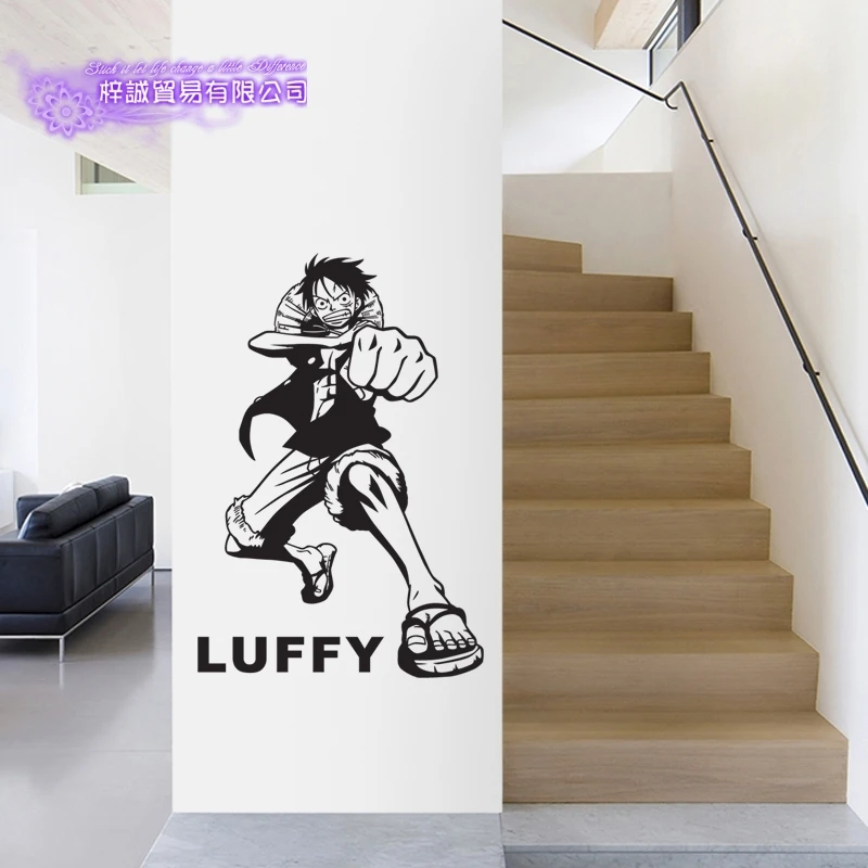 DCTAL ONE PIECE Luffy Decal Japanese Cartoon Wall Sticker Vinyl Decal Decor Home Decorative Decoration
