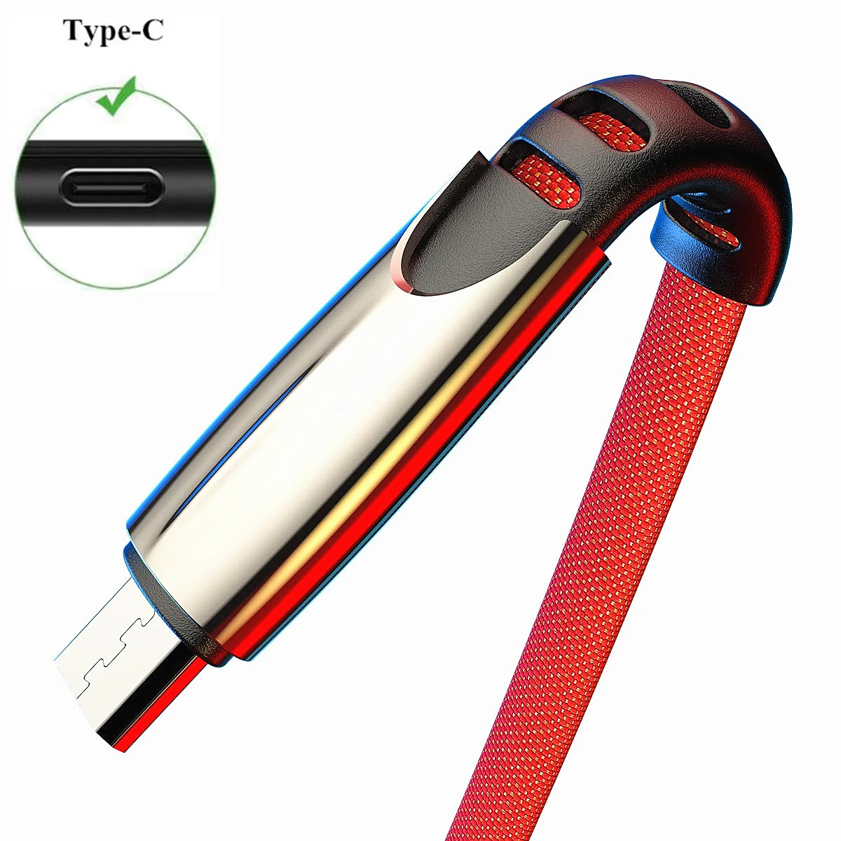 

5A Hi-Tensile USB Cable For Samsung galaxy galaxy Feel 2 S8 S9 S10 A50 A20 Honor 20 10 9 Charger 1m Fabric Braided Fast Charging