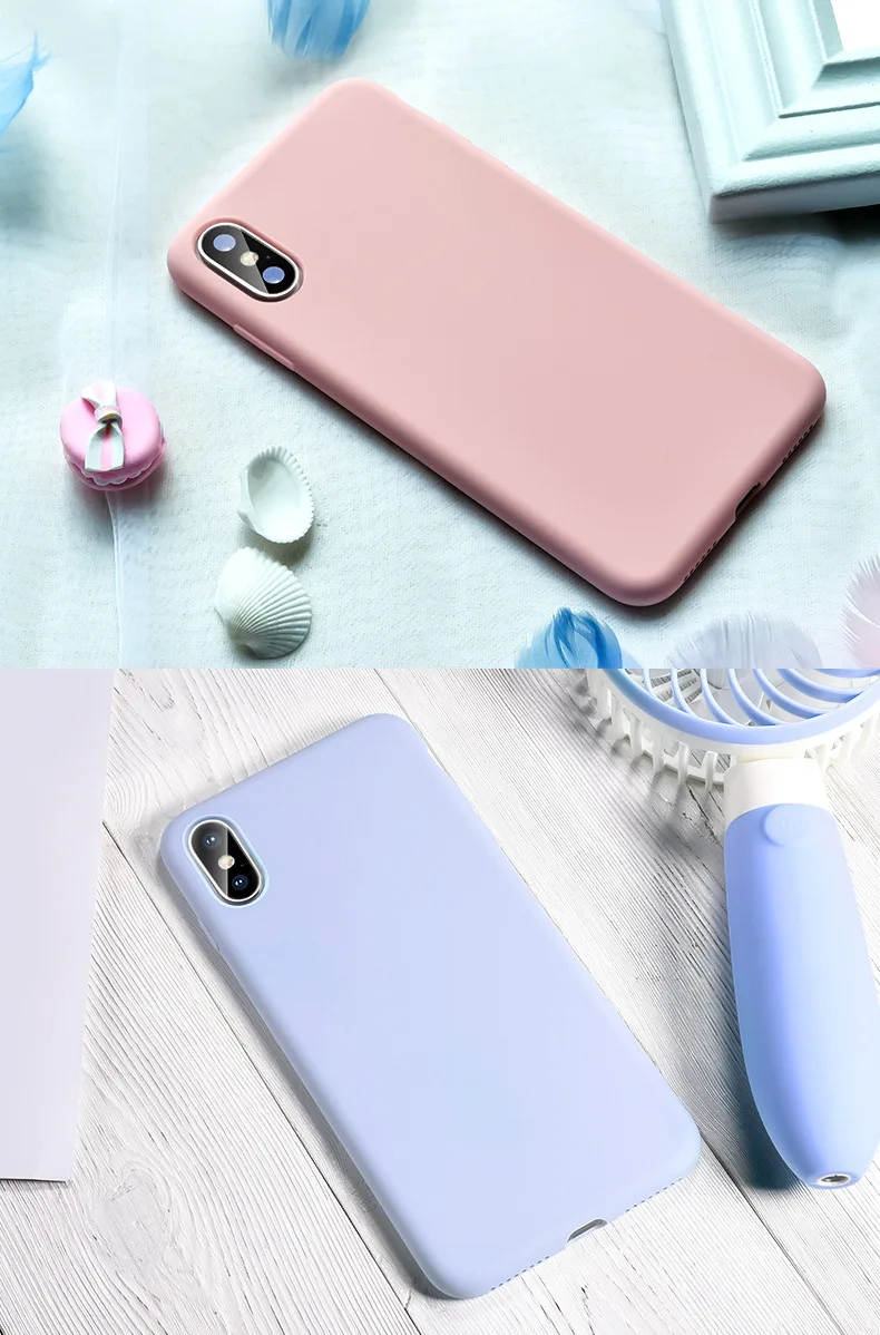 Однотонный простой атмосферный чехол для телефона iPhone XS 11 Pro Max XR X Силиконовый 6 6S 7