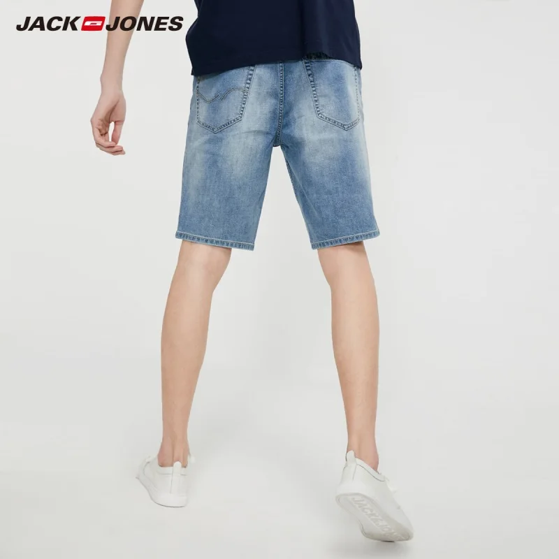 Мужские облегающие Стрейчевые хлопковые джинсовые шорты JackJones | 219243522|Шорты|