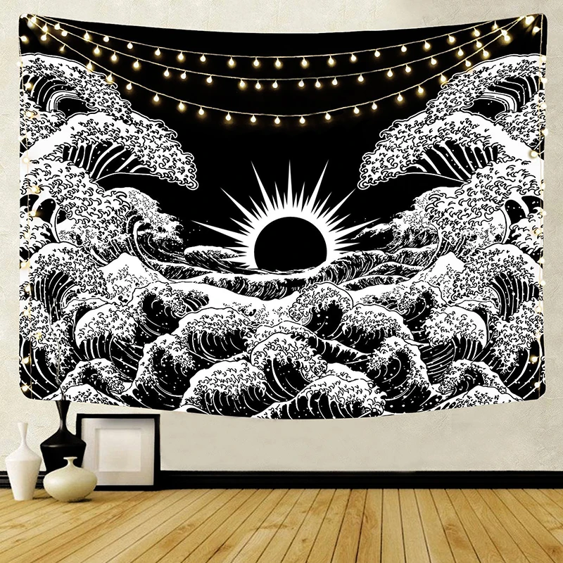 Индийская МАНДАЛА ГОБЕЛЕН настенный Sun Moon Таро гобелен ковер Psychedelic Tapiz