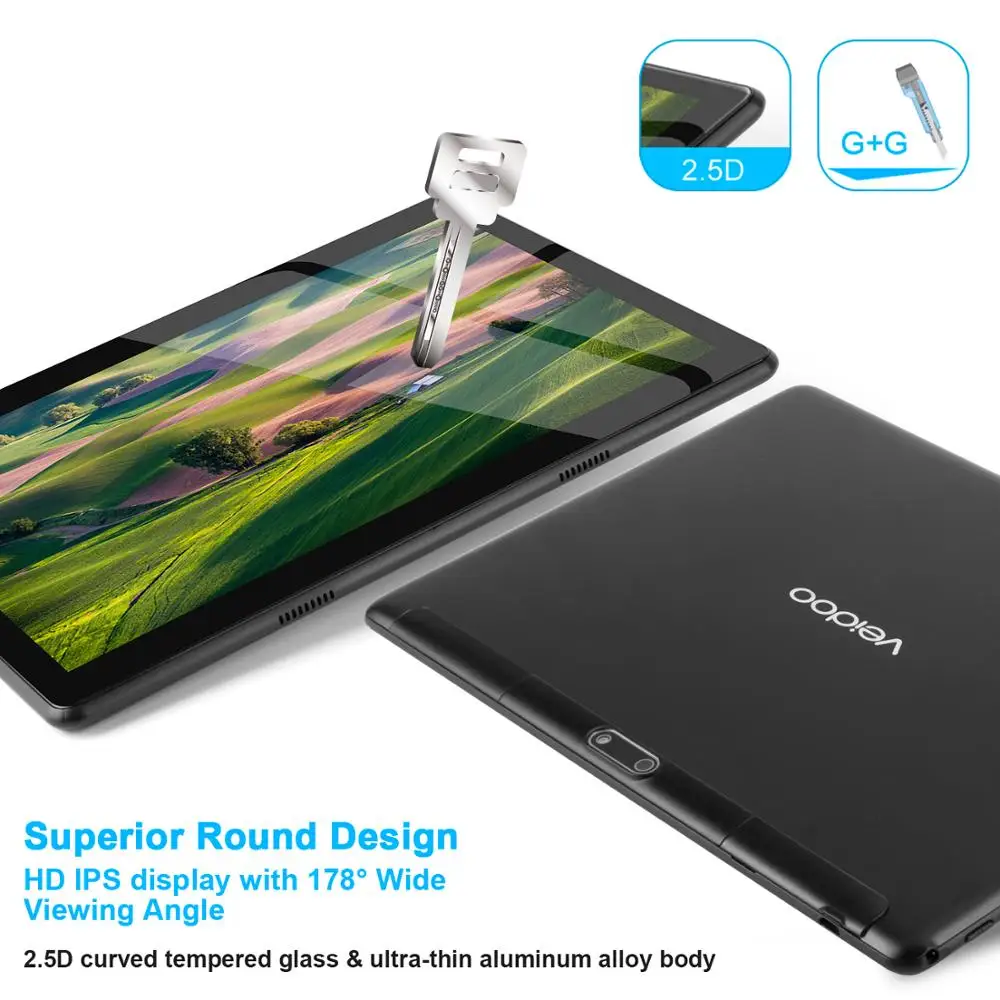 Veidoo T10 Ram 2GB Rom 32GB quad core 10,1 ''ips экран MTK6580 Android 7,0 вызов wifi OTA OTG BT двойная SIM Камера планшеты ПК