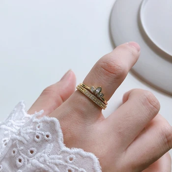 

Silvology 925 Sterling Silver Double Row Zircon Rings Horse Eye Oval Design Luxurious Rings for Women 2019 New Silver Jewelry