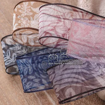 

100yards 25mm 38mm printed organza sheer ribbon for garment apparel fashion accessories hair bow diy accessories craft supplies