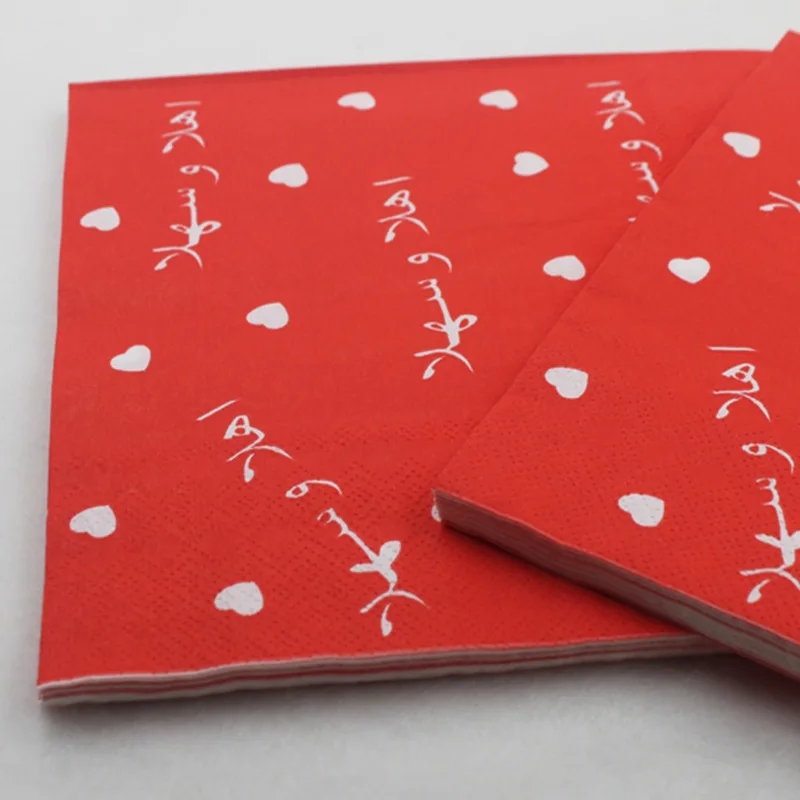 [Доступно в настоящее время] Цветная салфетка с принтом арабский креативный материал свадебная бумага сердце день Святого Валентина Kleenex