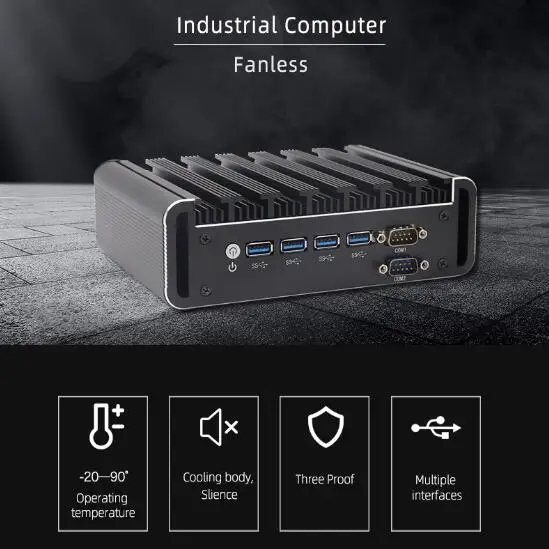 Безвентиляторный мини ПК I3 4005U I5 4200U I7 4500U Gigabit LANWindows 10/8/7 неттоп RJ45 USB * 6 2 LAN
