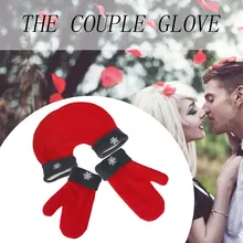 1 комплект, романтические перчатки для влюбленных, для женщин и мужчин, зимние Утепленные флисовые варежки для влюбленных, подарок для пары