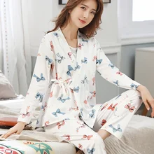 Pyjama de maternité, 3 pièces/ensemble imprimé, vêtements de nuit d'allaitement pour femmes enceintes, combinaison avec imprimés
