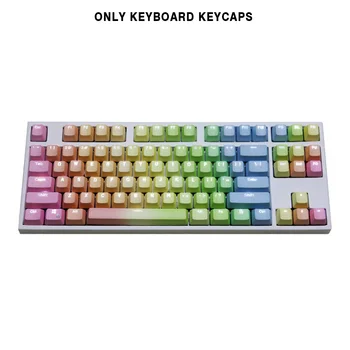 

PBT Multifunction Easy Install Practical Keyboard Keycaps PC Gradient Colorful Rainbow Computer Peripherals Home Office Repair