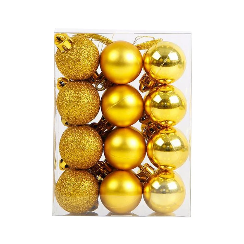 24 шт украшения для дерева золото/черный/красный 3 см/4 см Елочная игрушка с орнаментом шары для дерева для украшения праздника свадьбы