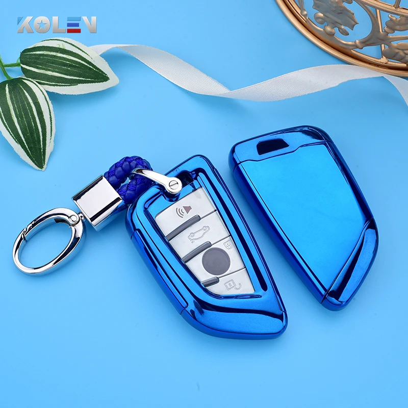 

Plating TPU+PC Car Remote Key Cover Case Holder For BMW X5 F15 X6 F16 1 2 7 Series G11 G30 F39 F48 X1 Auto Key Protection Shell