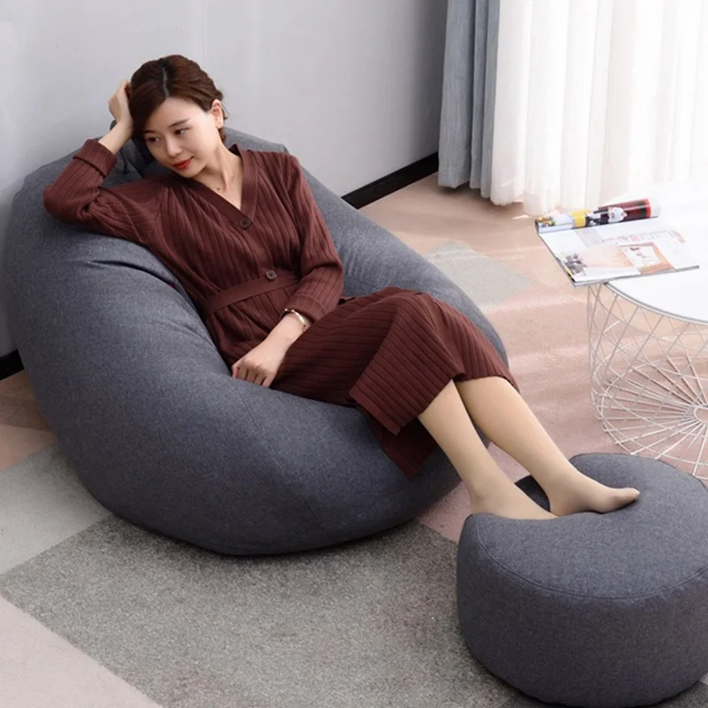 100X120cm Sofas Cover puff Gigante Chairs Without Filler Linen Cloth  Lounger Seat Bean Bag Pouf Tatami Pouf Salon Puff Asiento - AliExpress