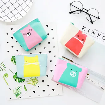 

New Korean Style Zipper Key Case Small Animal Coin Purse Unisex Cartoon Small Wallet Bag Change Pouch Key Card Holder