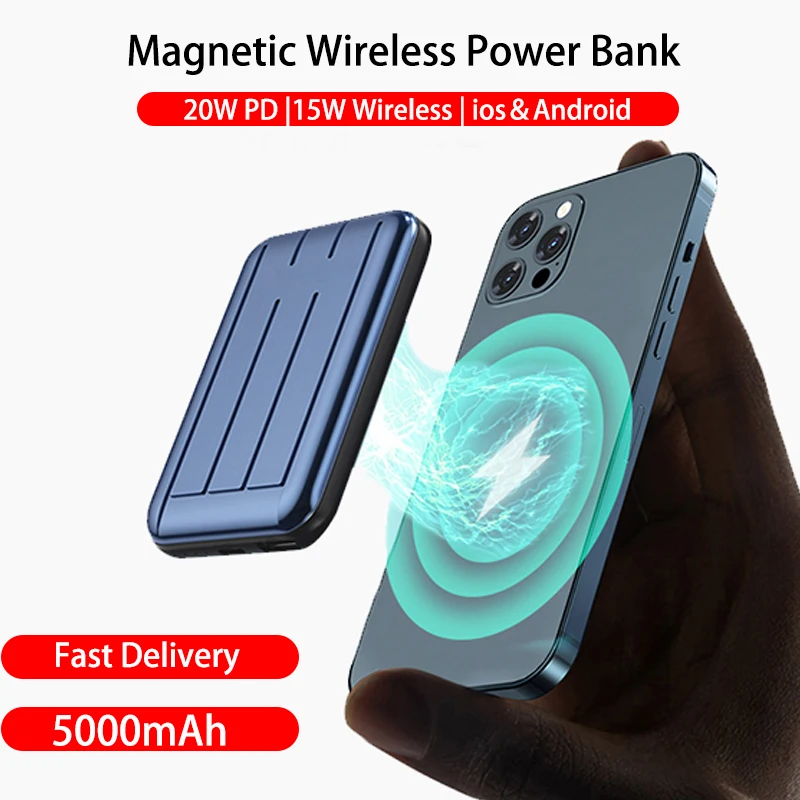 15W магнитное зарядное устройство Power Bank с разъемом Magsafe для Iphone 12 12pro Max мини